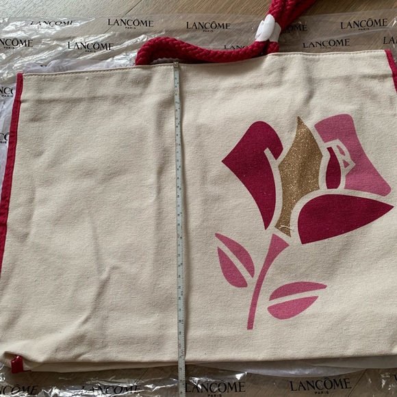 NEW Linen Tote Shoulder Handbag, Pink - Picture 4 of 9